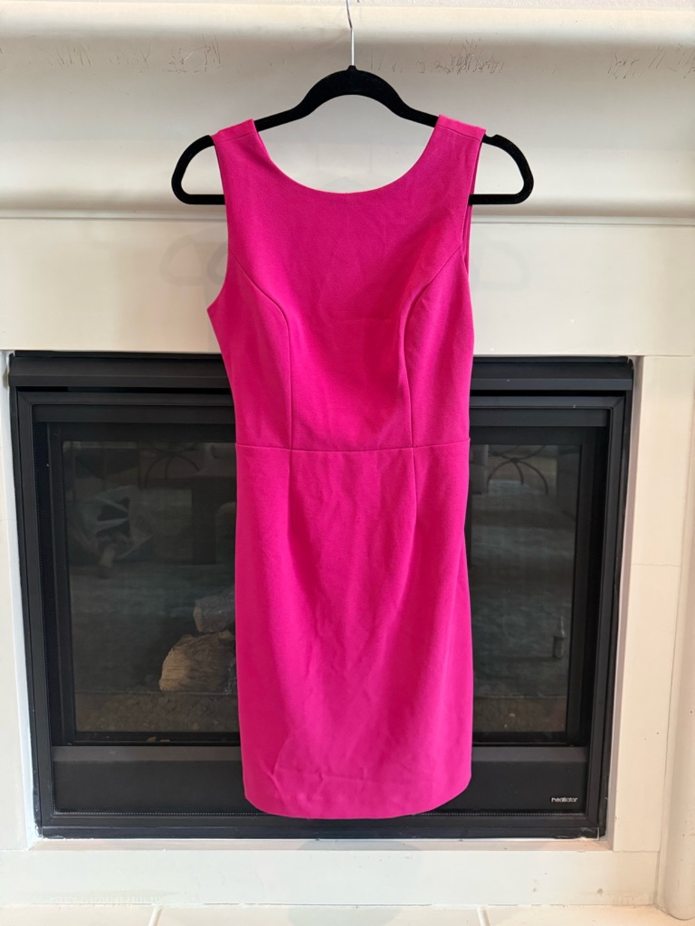 Betsey Johnson Fuchsia Sleeveless Dress with Cross Cut Out Back -Size:6